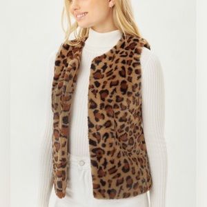 NWOT FAVLUX Animal print Faux Fur Vest